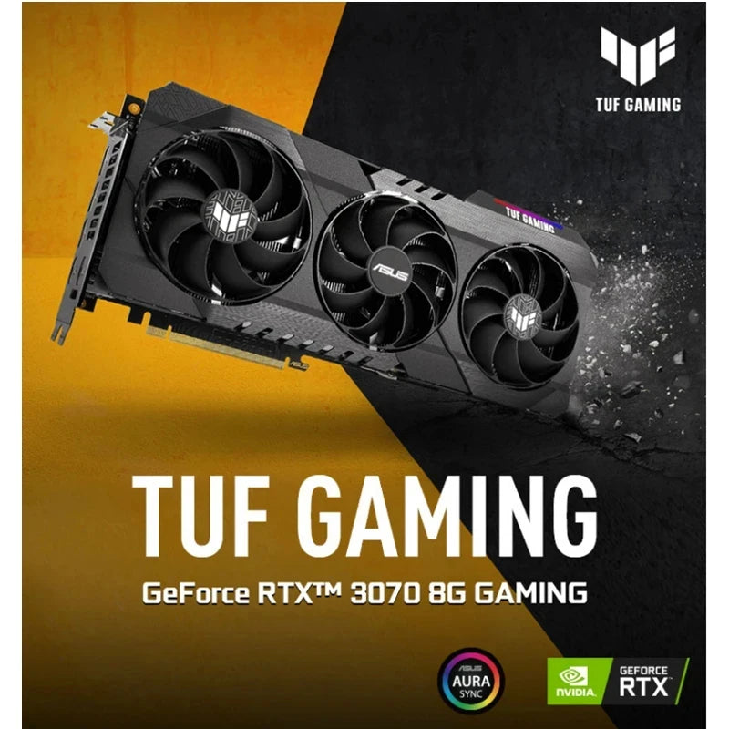 USED TUF RTX 3070 8GB GPU RTX 3070Ti 8GB Video Card GTX3070 Ti RTX3070Ti Gaming Nvidia Turbo Graphics Cards PC Computers Game