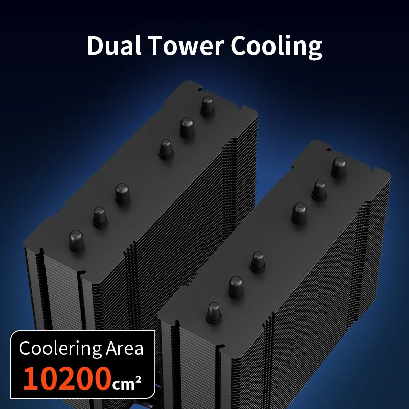 Power Train X-GAMERX MK6 Dual Tower CPU Cooler ARGB digital display six Heat  Air Cooling For LGA1700 115X AM5